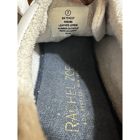 Rachel Zoe White Leather Casual Sneakers Size 7 Lace Up - Picture 6 of 8